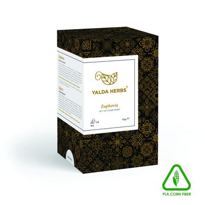 Herbes Yalda-Euphoria- Thé noir et safran- 18 sachets de thé PLA Pyramid
