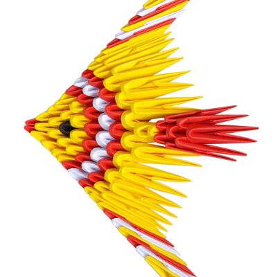 GELBER FISCH Hergestellt mit der modularen 3D-Origami-Technik Größe - 14 x 8 cm.