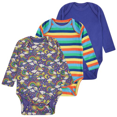 3 PACK BABY BODYSUITS - COSMIC WEATHER