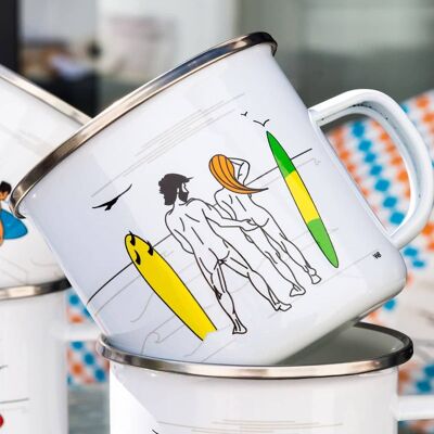 Plunging Breaker Enamel Mug