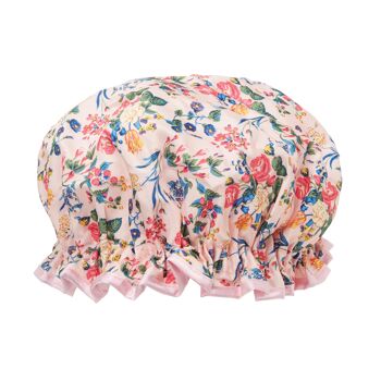 Bonnet de Douche Satin Floral Rose 1