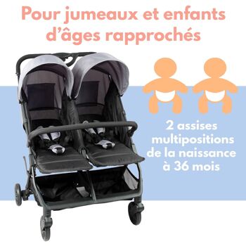 Ultra-Compact Side-by-Side Double Stroller 3