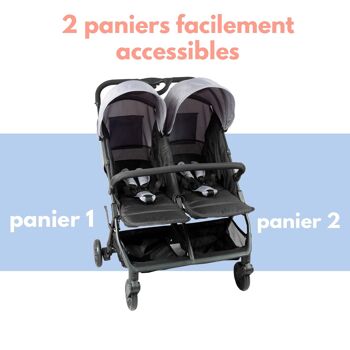 Ultra-Compact Side-by-Side Double Stroller 4