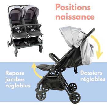 Ultra-Compact Side-by-Side Double Stroller 6