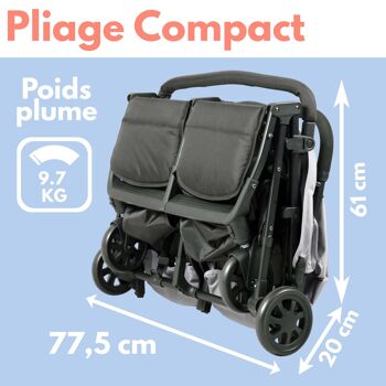 Ultra-Compact Side-by-Side Double Stroller 12