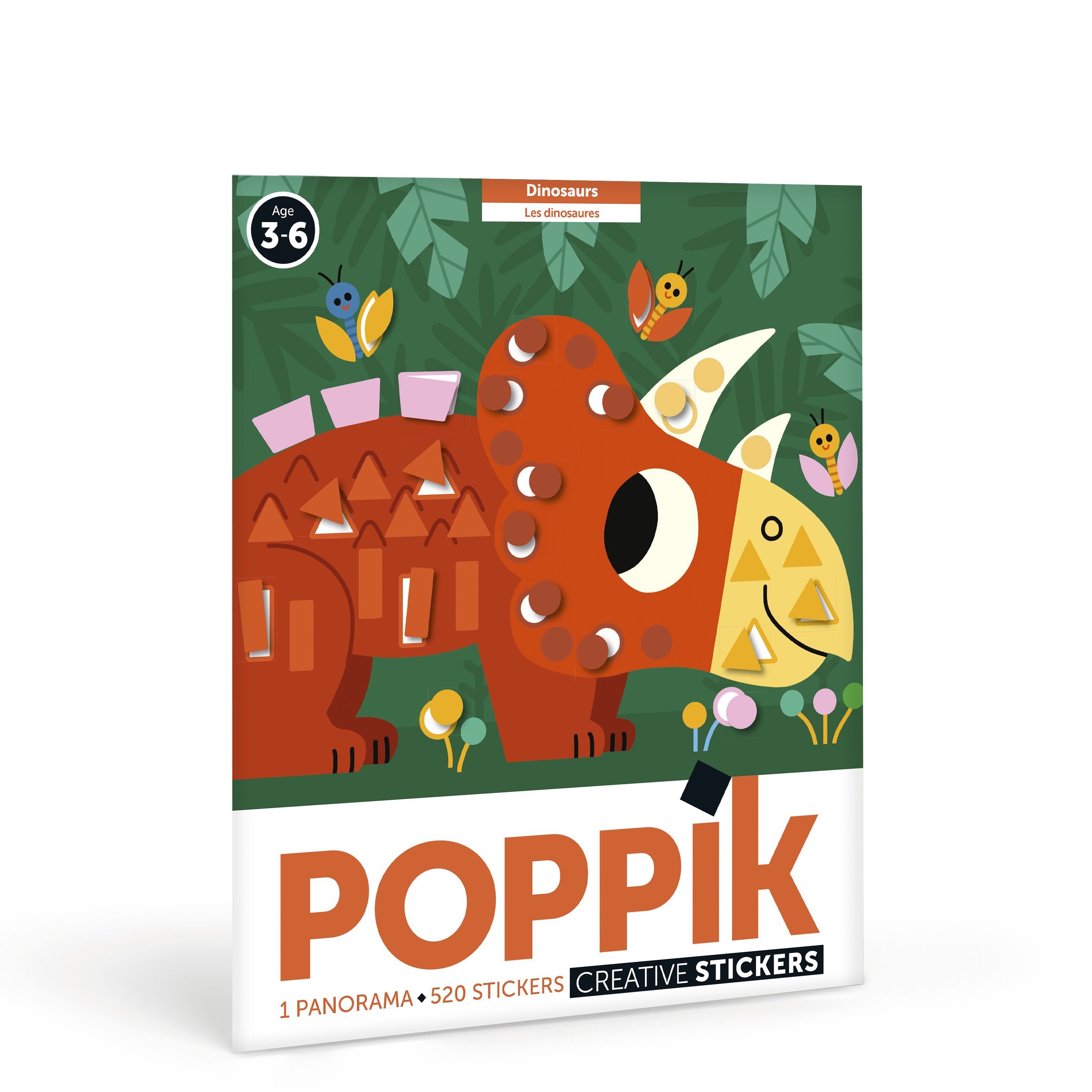 Poster panoramico sui dinosauri ispirato a Montessori