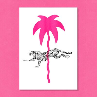 RISOGRAPHE PALM ET CHEETAH A3