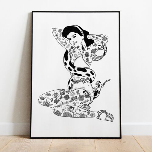 Snake girl a3 digital art print