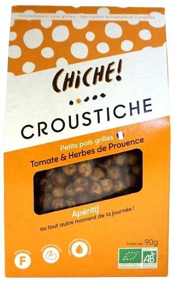 DESTOCKAGE CROUSTICHE-BIO-Petits pois grillés Tomate & Herbes de Provence - 90g 3