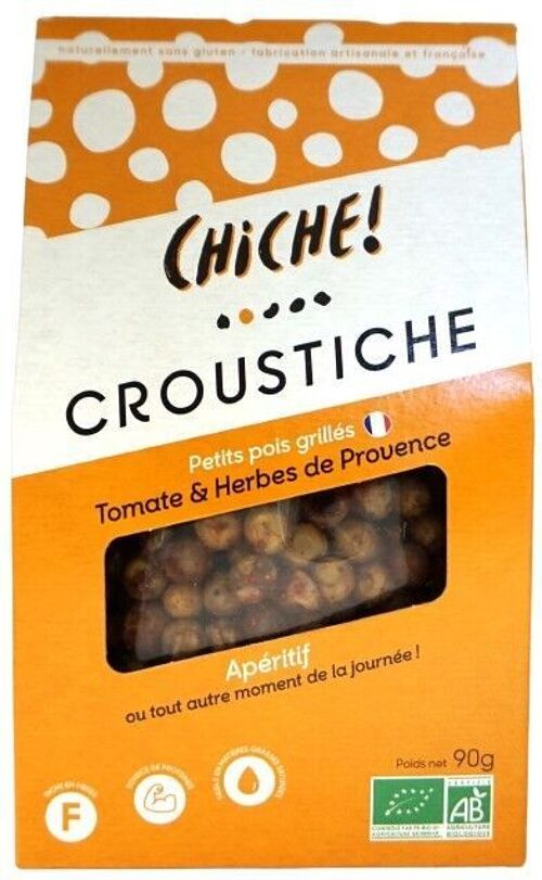 DESTOCKAGE CROUSTICHE-BIO-Petits pois grillés Tomate & Herbes de Provence - 90g