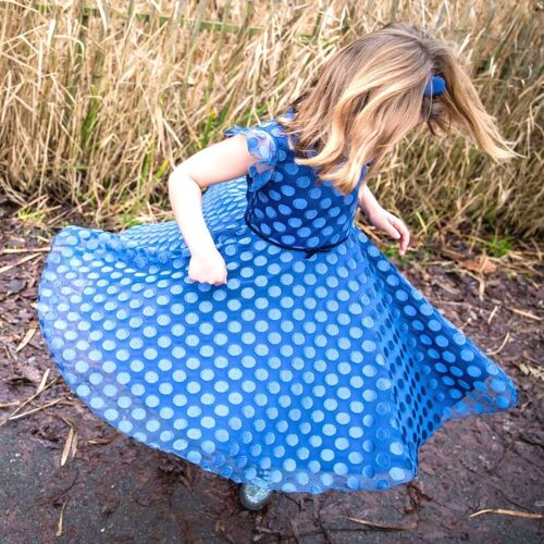 Ella blue lace twirl dress