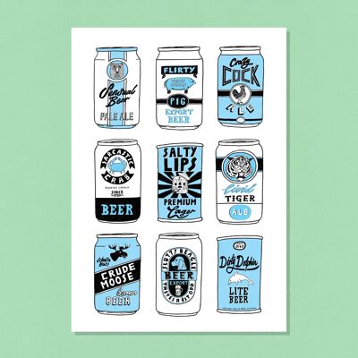 Beer cans a3 digital art print