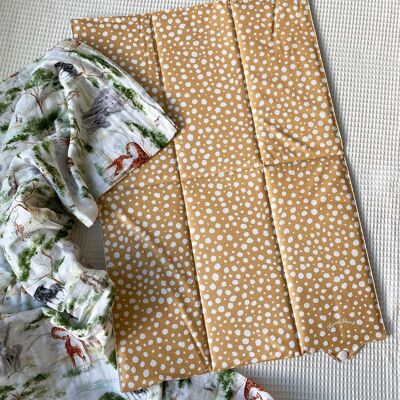 Foldable Travel Changing Mat - Mustard Spotty