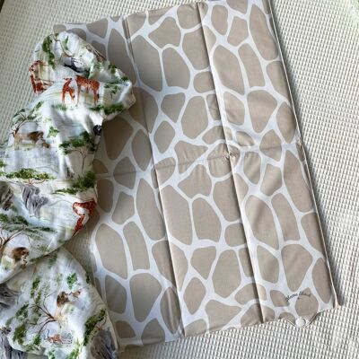 Foldable Travel Changing Mat - Giraffe Print