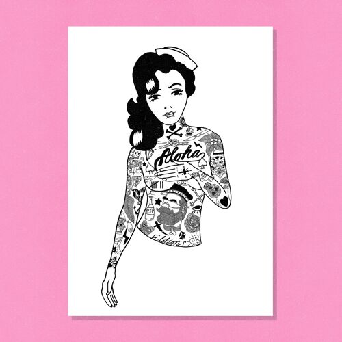 Aloha girl a3 digital art print