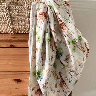 Organic Cotton Muslin Quilt Blanket - Wild Safari