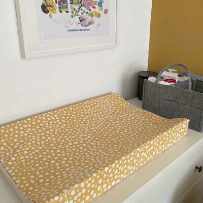 Anti Roll Changing Mat Mustard Spotty