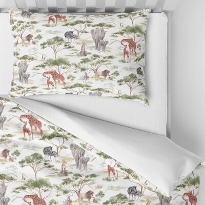 Duvet Cover and Pillowcase Set - Cot Bed - Serengeti Safari