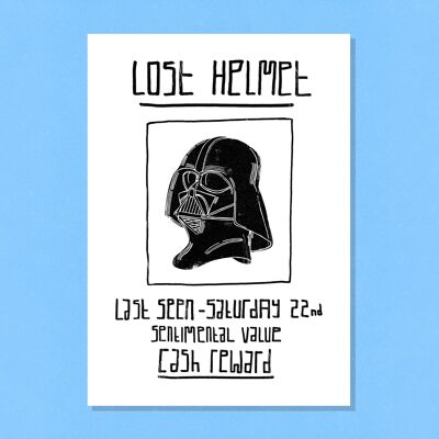 VADERS LOST HELM A3 DIGITAL ART PRINT