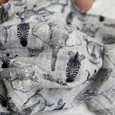 Organic Muslin Swaddle Blanket - Jungle Print