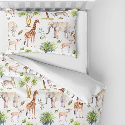 Duvet Cover and Pillowcase Set - Cot Bed - Wild Safari