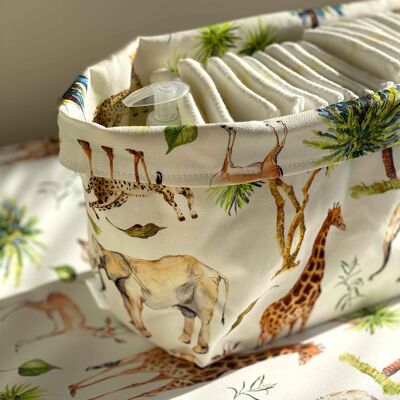 Fabric Nappy Caddy - Wild Safari