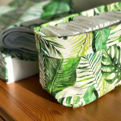 Fabric Nappy Caddy - Banana Leaf