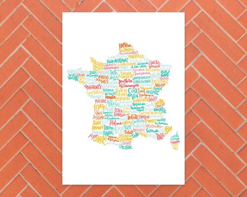 Carte de France des spécialités culinaires / A4 - 29,7 x 21 cm