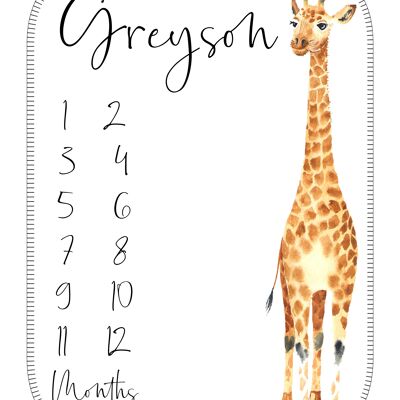 Baby Milestone Blanket - Giraffe