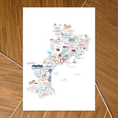 Carte du Languedoc / A4 - 21 x 29,7 cm