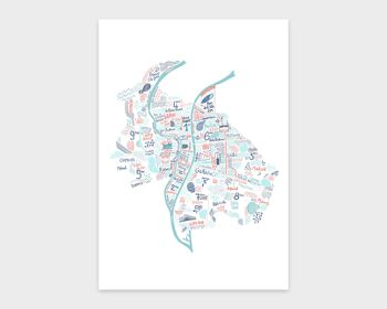 Carte de Lyon /  A4 - 29,7 x 21 cm 2