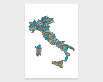 Carte d'Italie des spécialités culinaires / A4 - 21 x 29,7 cm 3
