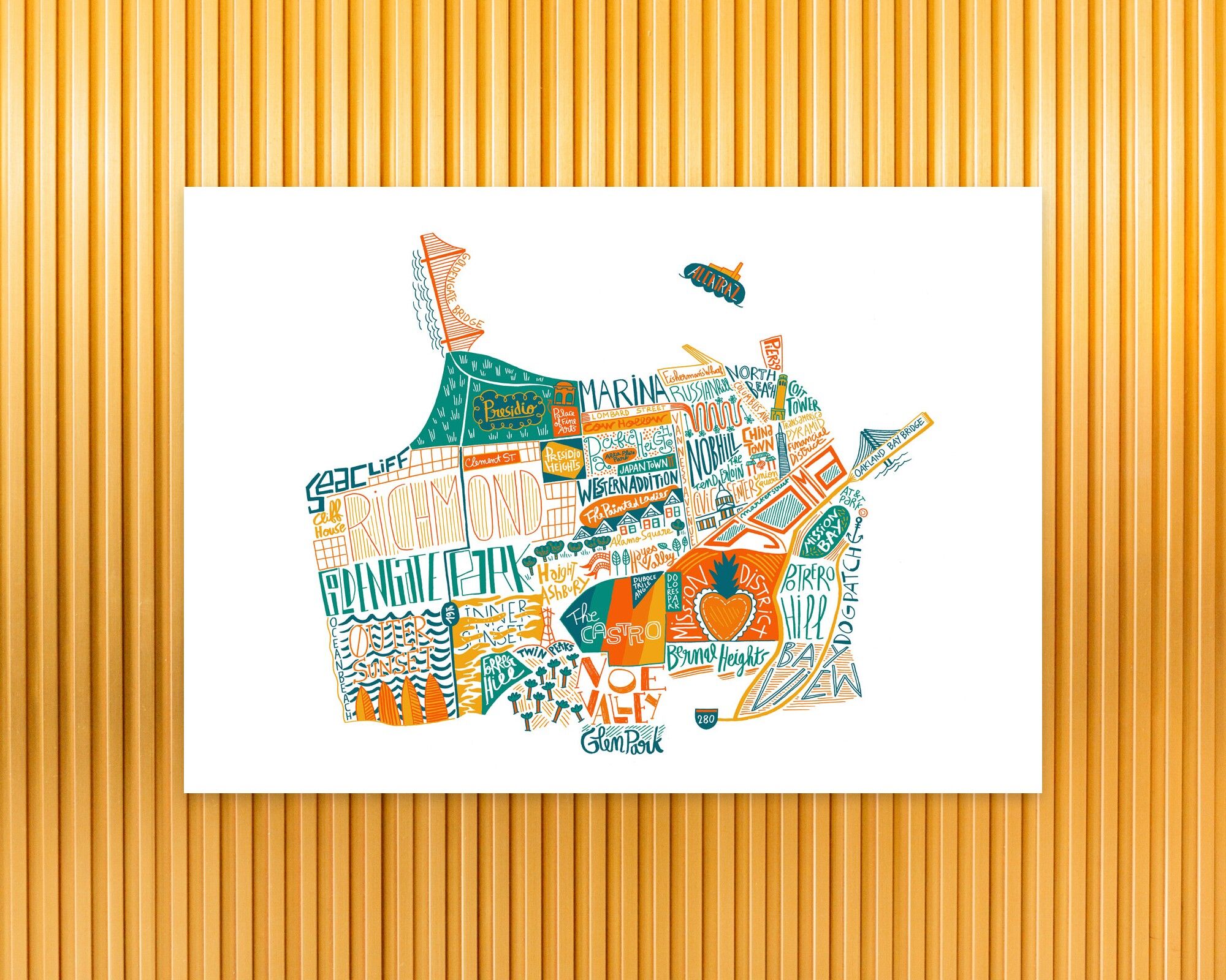 Karte von San Francisco / A4 - 29,7 x 21 cm