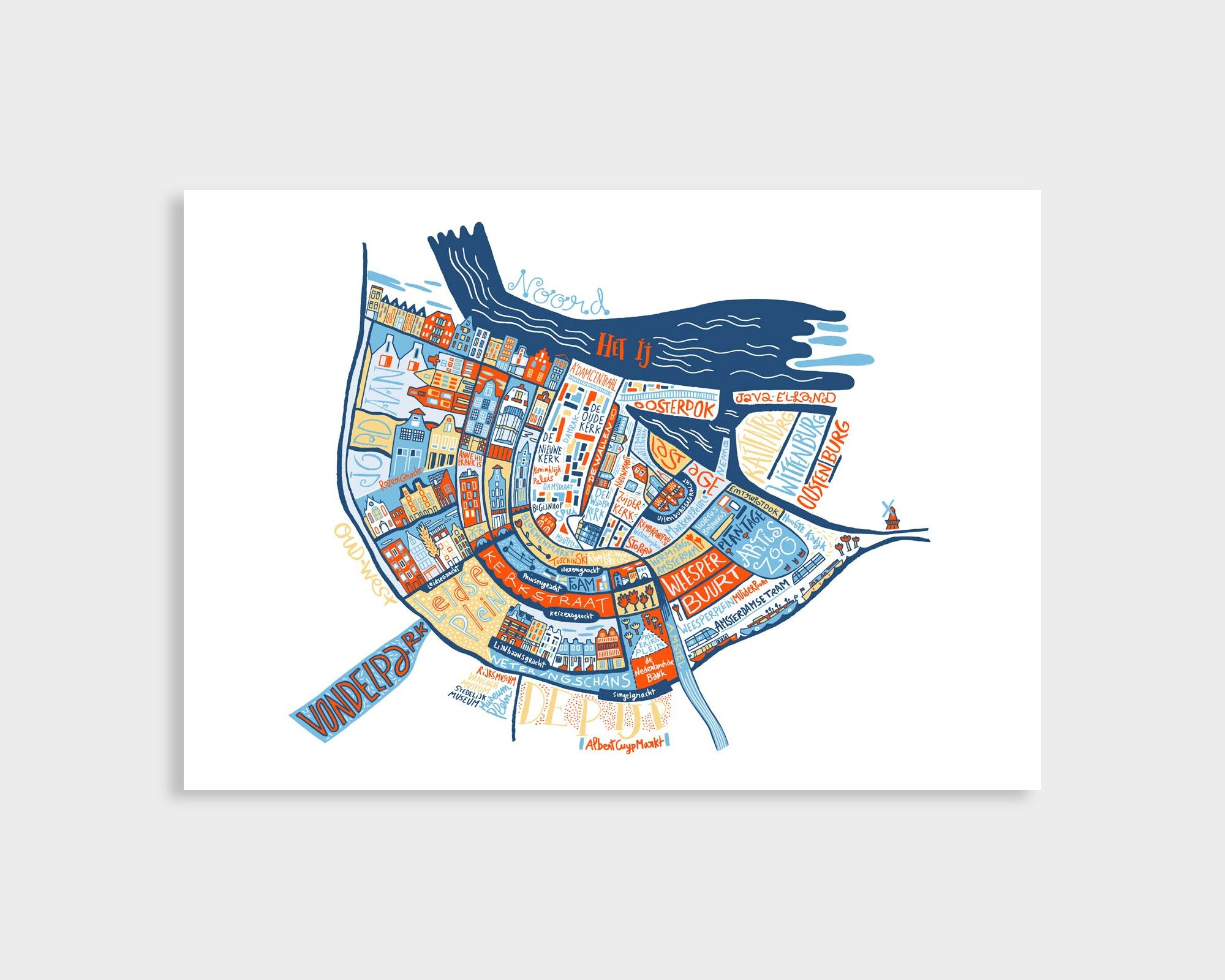 Mappa di Amsterdam / A4 - 29,7 x 21 cm