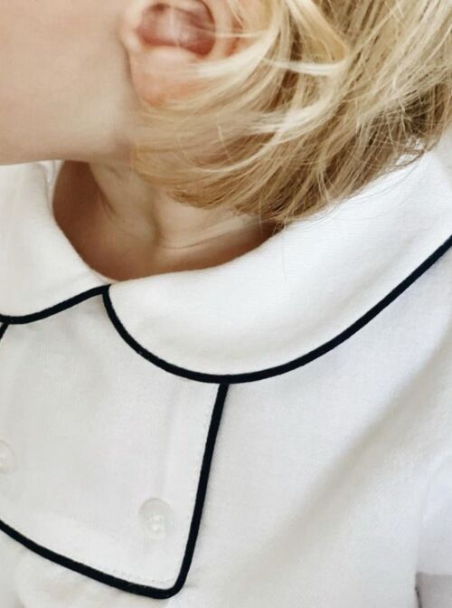 Shirt with navy piping - 3-6m