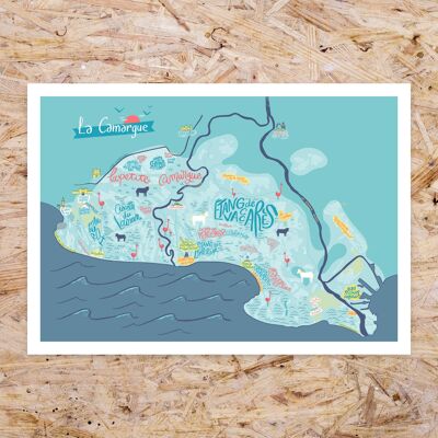 Mapa Camargue / 30 x 40 cm