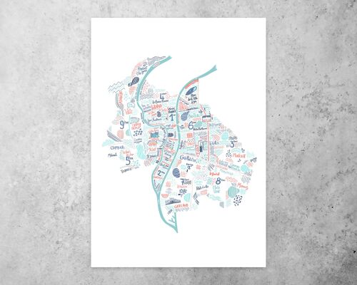 Carte de Lyon / 30 x 40 cm