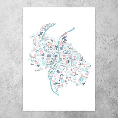 Mapa de Lyon / 30 x 40 cm