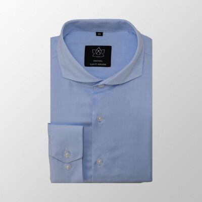 Vercate - NON Iron - Iron-Free Shirt - Sky Blue - Slim Fit - Jacquard - Men's