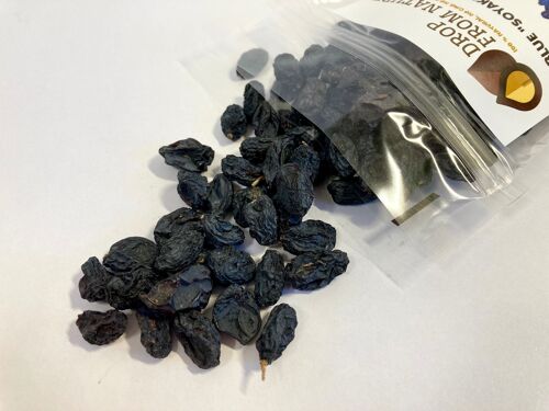 Blue raisins