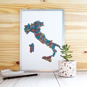 Carte d'Italie des spécialités culinaires /  30 x 40 cm