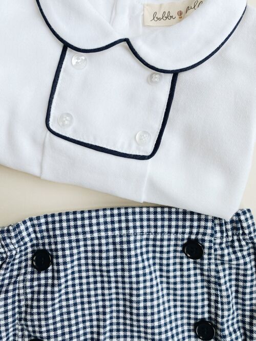 Shirt with navy piping - 18-24m