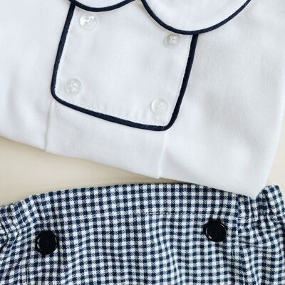 Camicia con piping blu navy - 18-24m