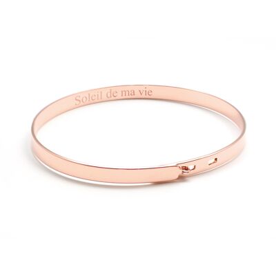 Brazalete infantil de cinta chapado en oro rosa - grabado SOLEIL DE MA VIE