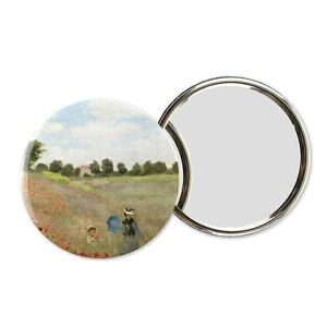Miroir de poche W, Ø 80 mm, Monet, champ de coquelicots