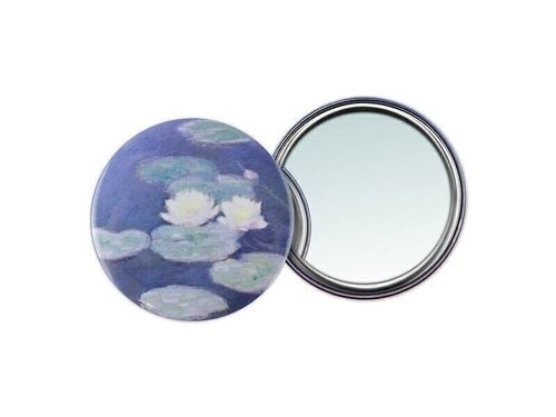 Pocket Mirror, Ø 80 mm, Monet, Water Lilies evening