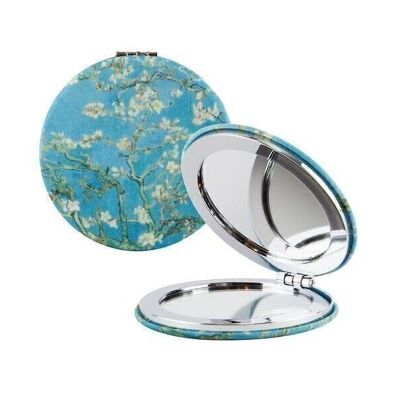 Folding pocket mirror, microfiber, Van Gogh, Almond Blossom