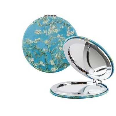 Folding pocket mirror, microfiber, Van Gogh, Almond Blossom