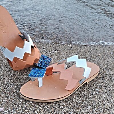 Sandale d'été en cuir faite à la main : Ble