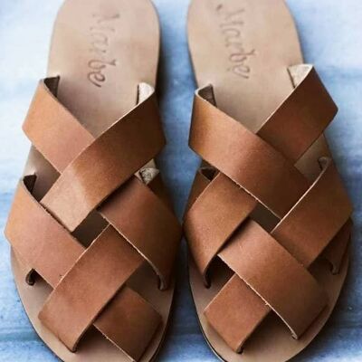 Sandale en cuir faite à la main : Thalia